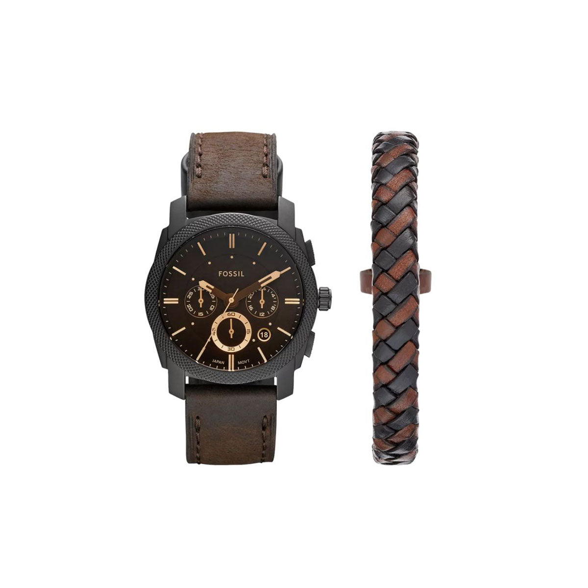 Fossil FS5251 Men’s Watch 45 Mm Brown Gift Set